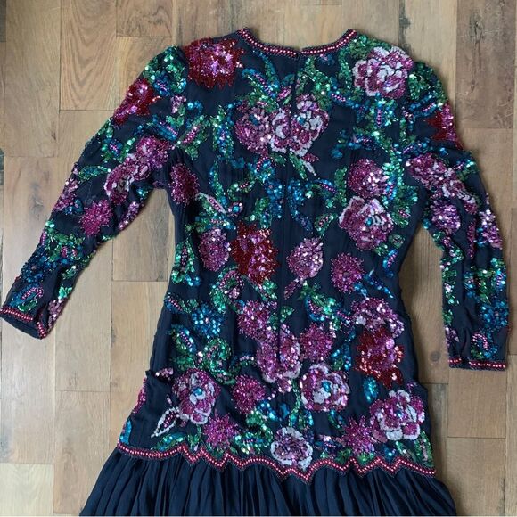 Vintage Sequin Evening Dress Size 12 - Picture 4 of 16
